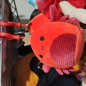 Squishmallow Georgious Crab Clip Backpack Keychain New
